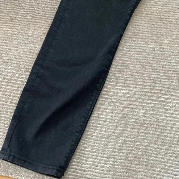 Zara High Waisted Pull On Zipper Zip Side Black Stretch Straight Skinny Jeans L - Picture 7 of 11